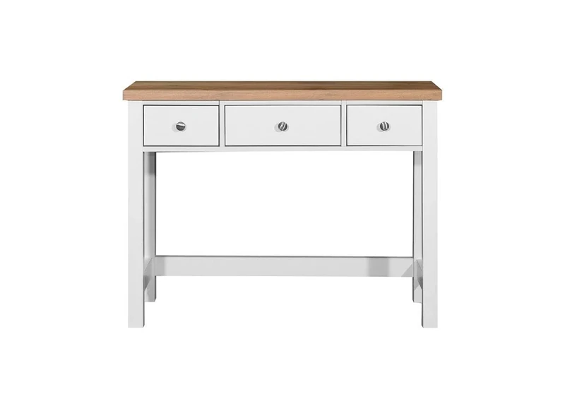 TAD TIMBER ART DESIGN UK Astbury 3 Drawer Dressing Table Vanity Makeup Desk White and Oak