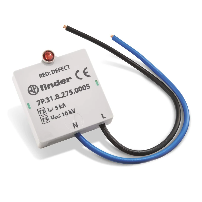 Finder 7P3182750005 Series 7P Overvoltage Discharge Device with Remote Control AC 50/60Hz Surge Protection Type 3 1 Varistore 275V 5kA