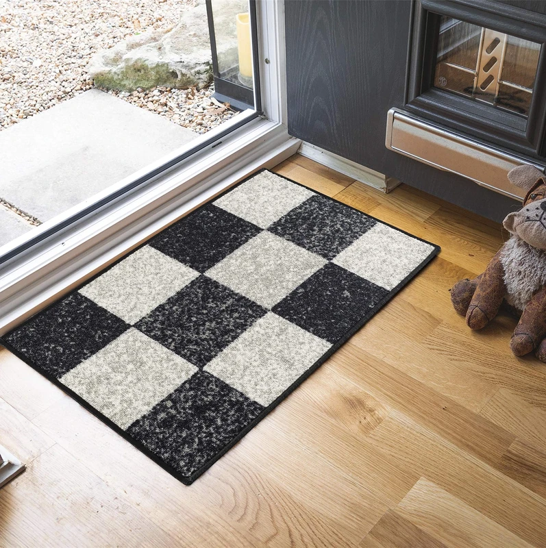Washable Door Mat Kitchen Mats Non Slip Geometrical Design Hall Runner- Indoor Door Mat - Hallway-Passage Corridor Doormats - Floor Mat