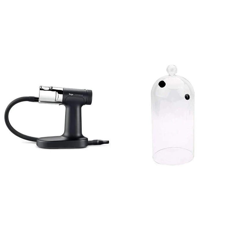 PolyScience The Smoking Gun Pro Sage Commercial,1 kg, Black with Drinks Cloche with Valve