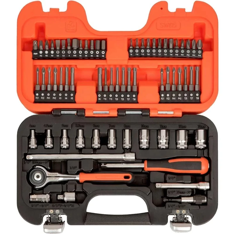 Bahco SW65 Swivel Socket Set of 65 Metric 1/4in Drive
