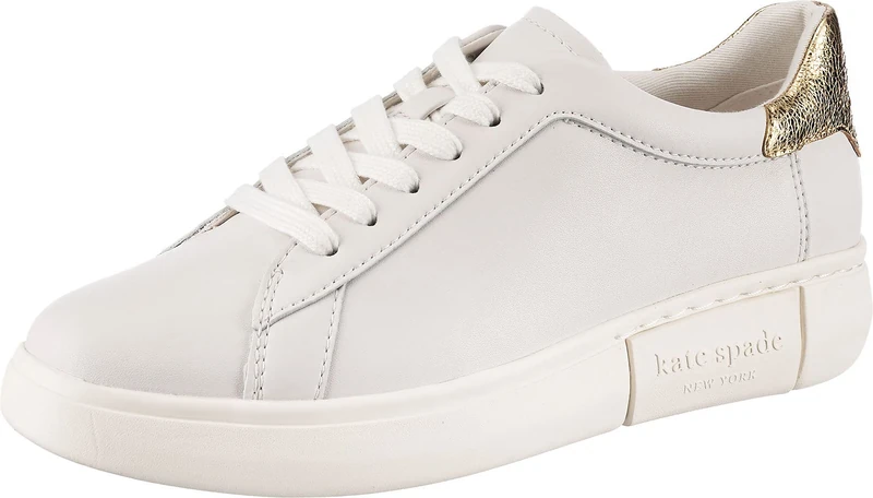 Kate Spade New York Women's Lift Lace Up Sneaker, Optic White/Pale Gold, US Size 9