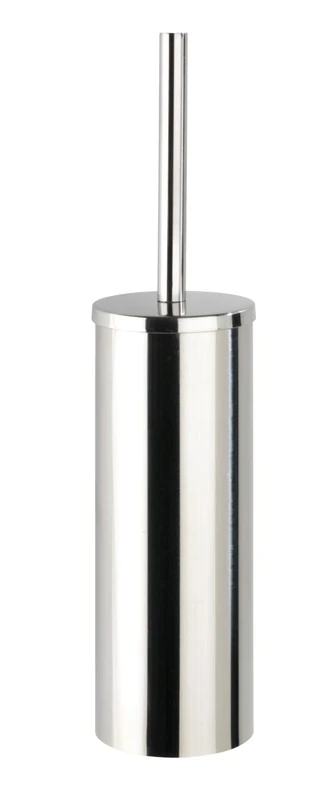 WENKO Turbo-Loc Orea Shine Closed Toilet Brush Holder Stainless Steel No Drilling Required Rust-Proof Shiny Silver 9 x 39 x 12.5 cm