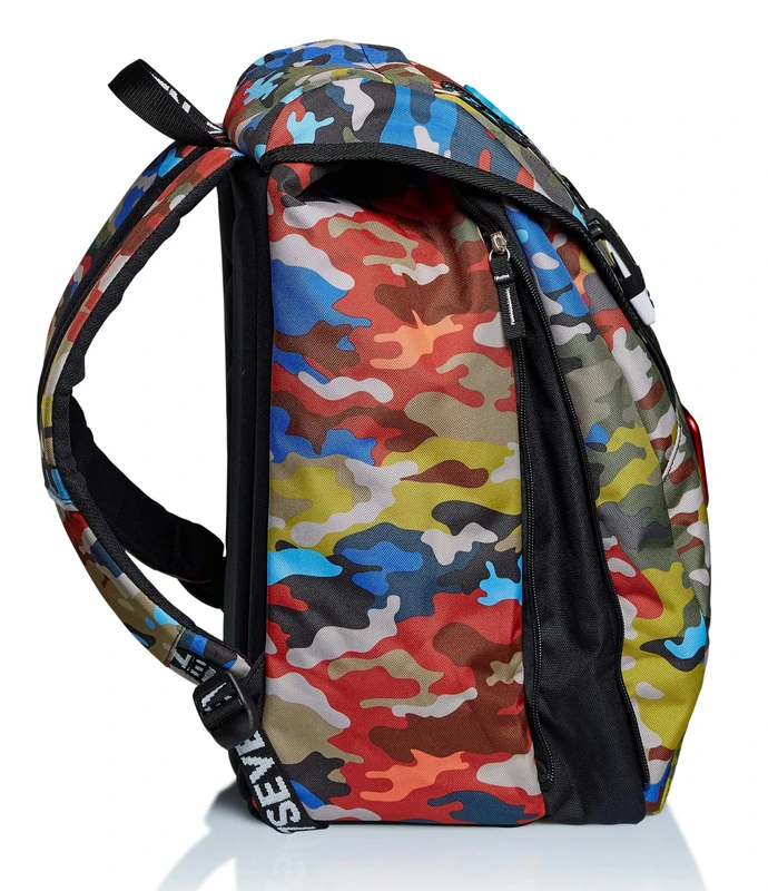 Seven Backpack, ADVENTURE CAMO for Teen, Girls&Boys, Large Capacity, For School, Sport & Free Time, Italian Design, green