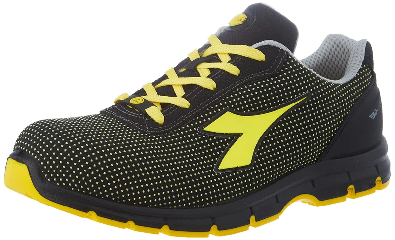 Diadora 701.17666599999995 Men’s Track Shoe, Black/Yellow Croms, 10 UK