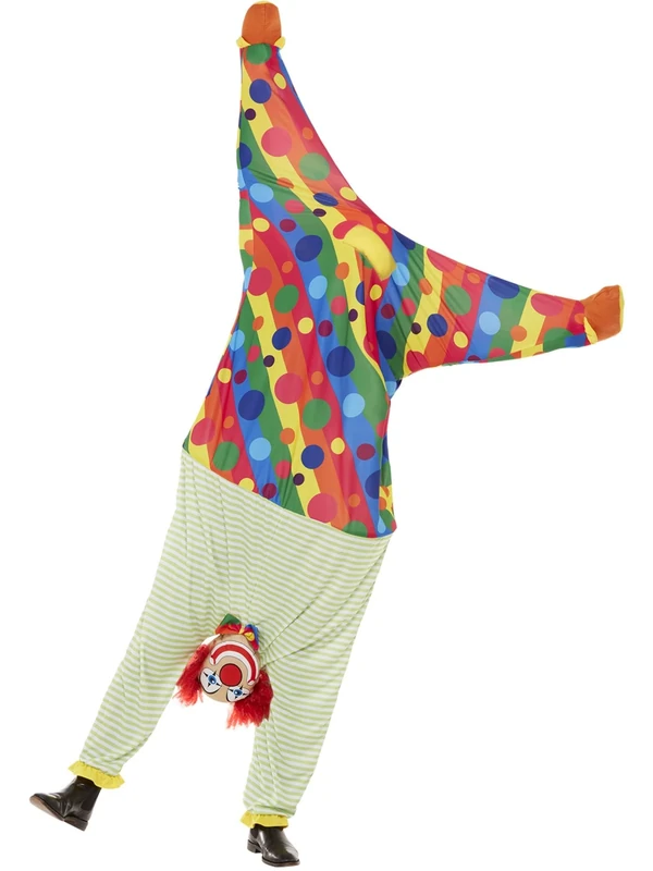 Smiffys Upside Down Clown Costume, Multicoloured All In One, Funny Fancy Dress, Clown Dress Up Costumes Halloween - Image 1