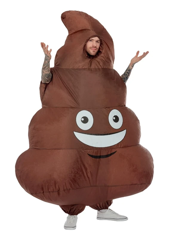 Smiffys Inflatable Poop Costume, Brown All In One, Halloween Adult Fancy Dress, Comedy Dress Up Costumes, World Book Day