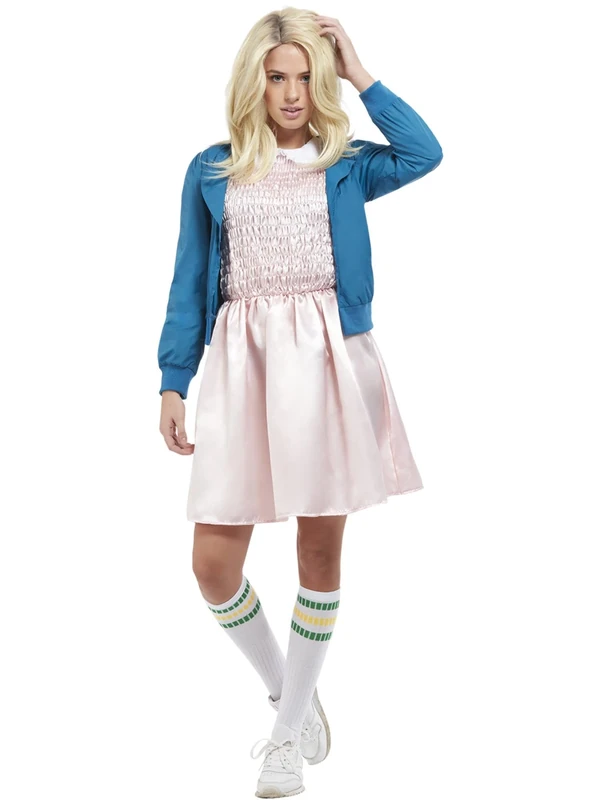 Smiffys 80's Strange Girl Costume, Pink Jacket & Dress, 1980's Fancy Dress, 1980s Dress Up Costumes