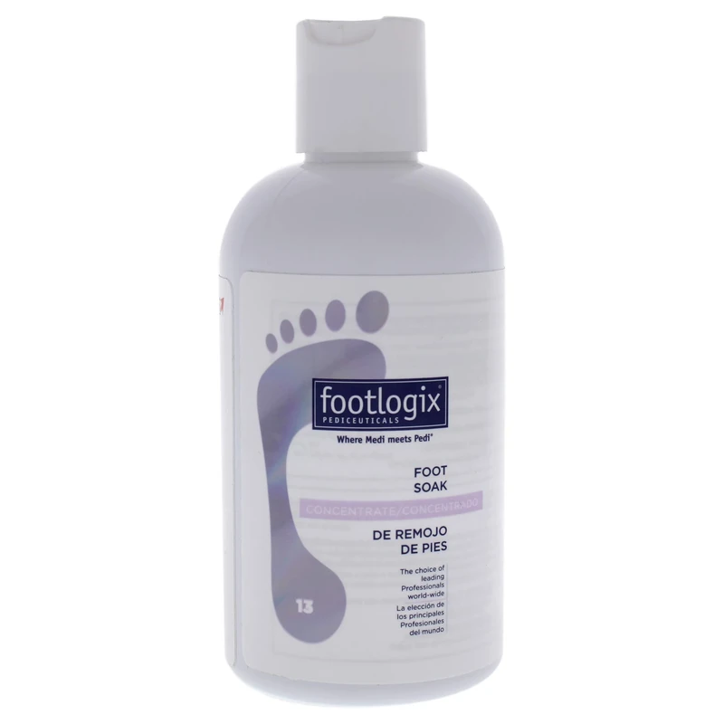 Footlogix - Foot Soak Concentrate - Gentle Mild Cleanser With Anti-Microbial Properties - With Urea - Softens Dry Rough Skin Without Dehydrating - For Pedicures, Massage, Day/Night Care - 8.45 Fl. Oz