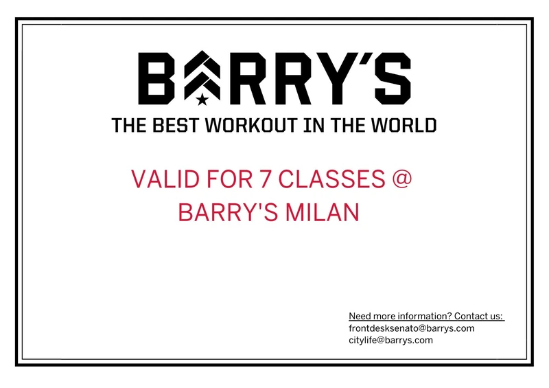 BARRY'S MILAN 7 classes pack