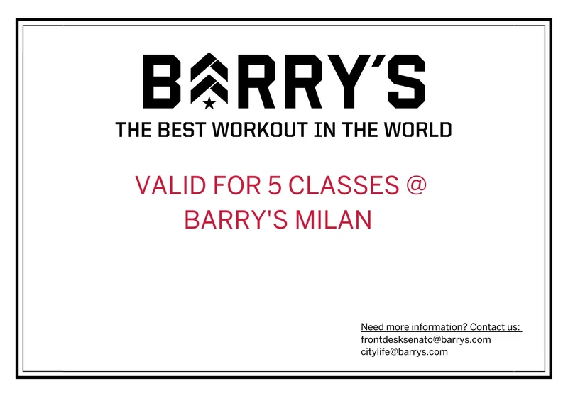 BARRY'S MILAN 5 classes pack - Image 1