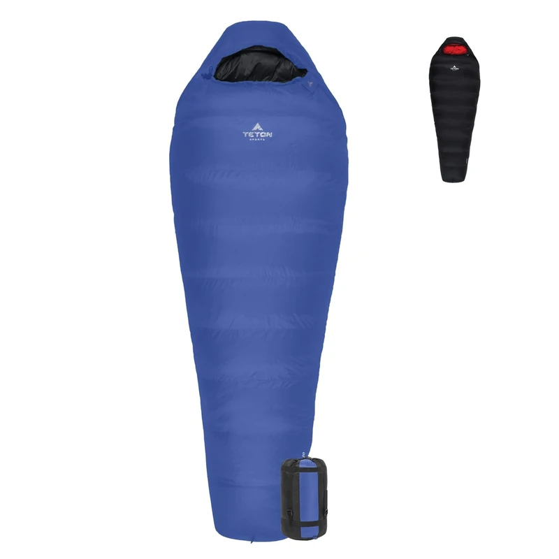 TETON Sports Altos +20F Ultralight Down Mummy Bag (Blue), 84" x 33"