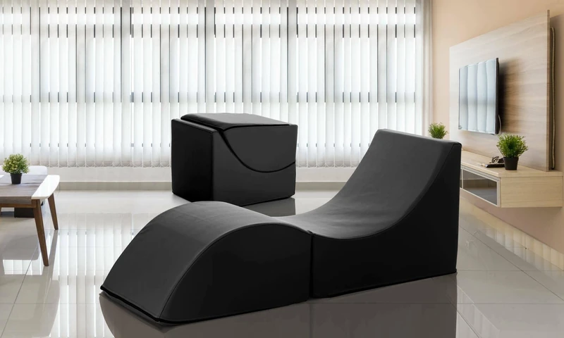 Talamo Italia - Folding bed Andreina, Pouf convertible into single bed, 100% Made in Italy, Pouf convertible into a chaise longue in eco-leather, 130x50h50 cm, Black
