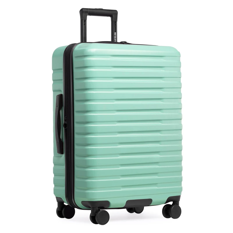 U.S. Traveler Hardside 8-Wheeled Spinner Luggage with Aluminum Handle System, Mint