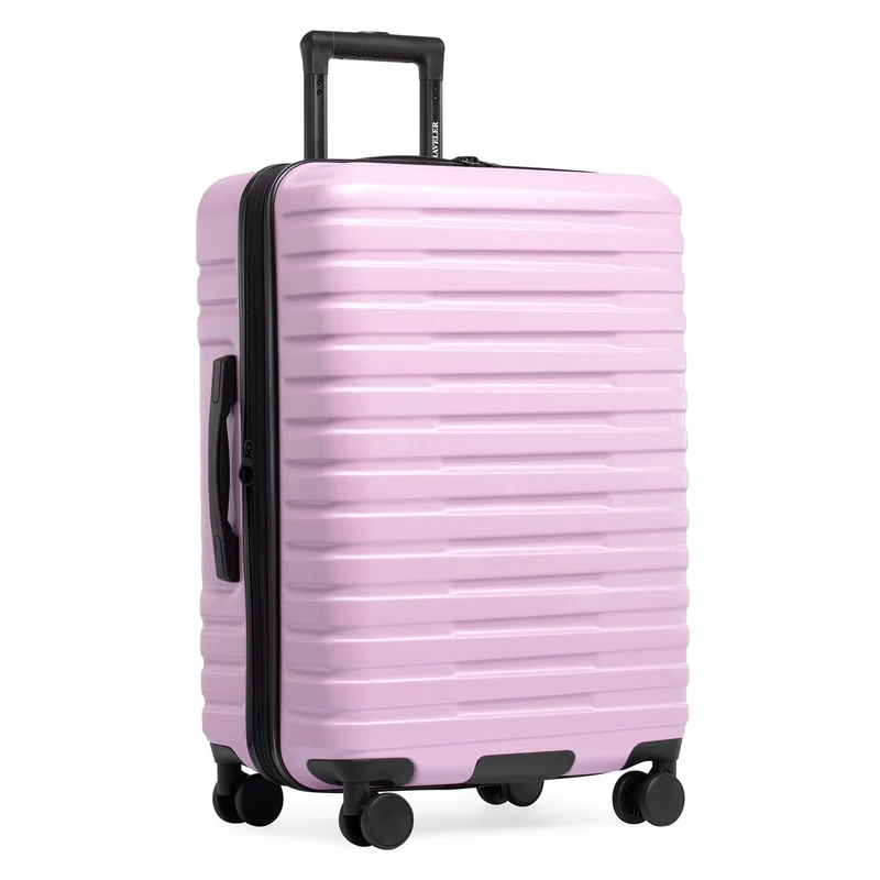 U.S. Traveler Hardside 8-Wheeled Spinner Luggage with Aluminum Handle System, Lavender