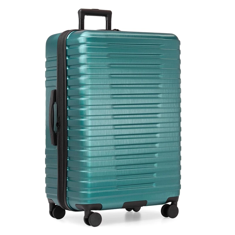 U.S. Traveler Boren Polycarbonate Hardside Rugged Travel Suitcase Luggage with 8 Spinner Wheels, Aluminum Handle, Teal, Checked-Large 30-Inch, Boren Polycarbonate Hardside Rugged Travel Suitcase