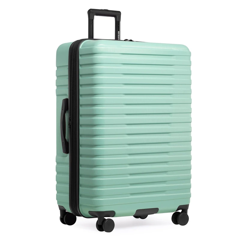 U.S. Traveler Boren Polycarbonate Hardside Rugged Travel Suitcase Luggage with 8 Spinner Wheels, Aluminum Handle, Mint, Checked-Large 30-Inch, Boren Polycarbonate Hardside Rugged Travel Suitcase