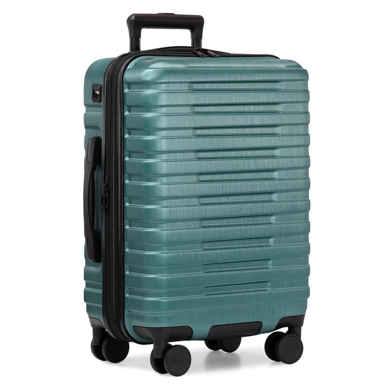U.S. Traveler Boren Polycarbonate Hardside Rugged Travel Suitcase Luggage with 8 Spinner Wheels, Aluminum Handle, Teal, Carry-on 22-Inch, USB Port, Boren Polycarbonate Hardside Rugged Travel Suitcase