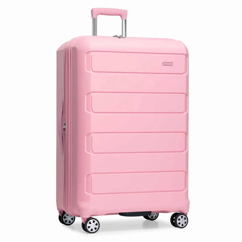 Traveler's Choice Pagosa Indestructible Hardshell Expandable Spinner Luggage, Pink, Carry-on, Pagosa Indestructible Hardshell Expandable Spinner Luggage