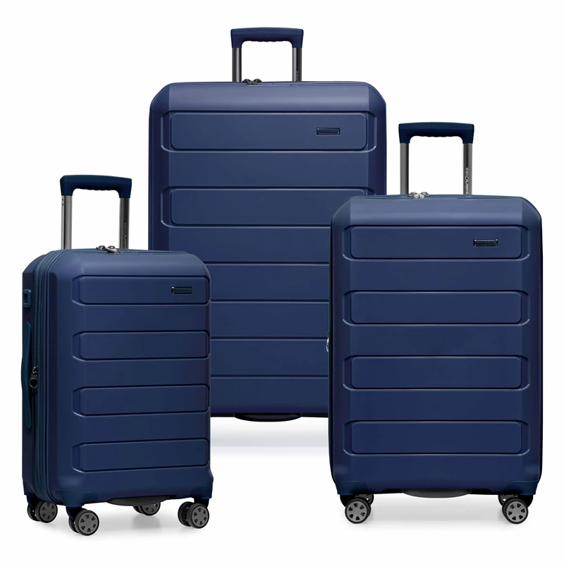 Traveler's Choice Pagosa Indestructible Hardshell Expandable Spinner Luggage, Navy, Carry-on, Pagosa Indestructible Hardshell Expandable Spinner Luggage