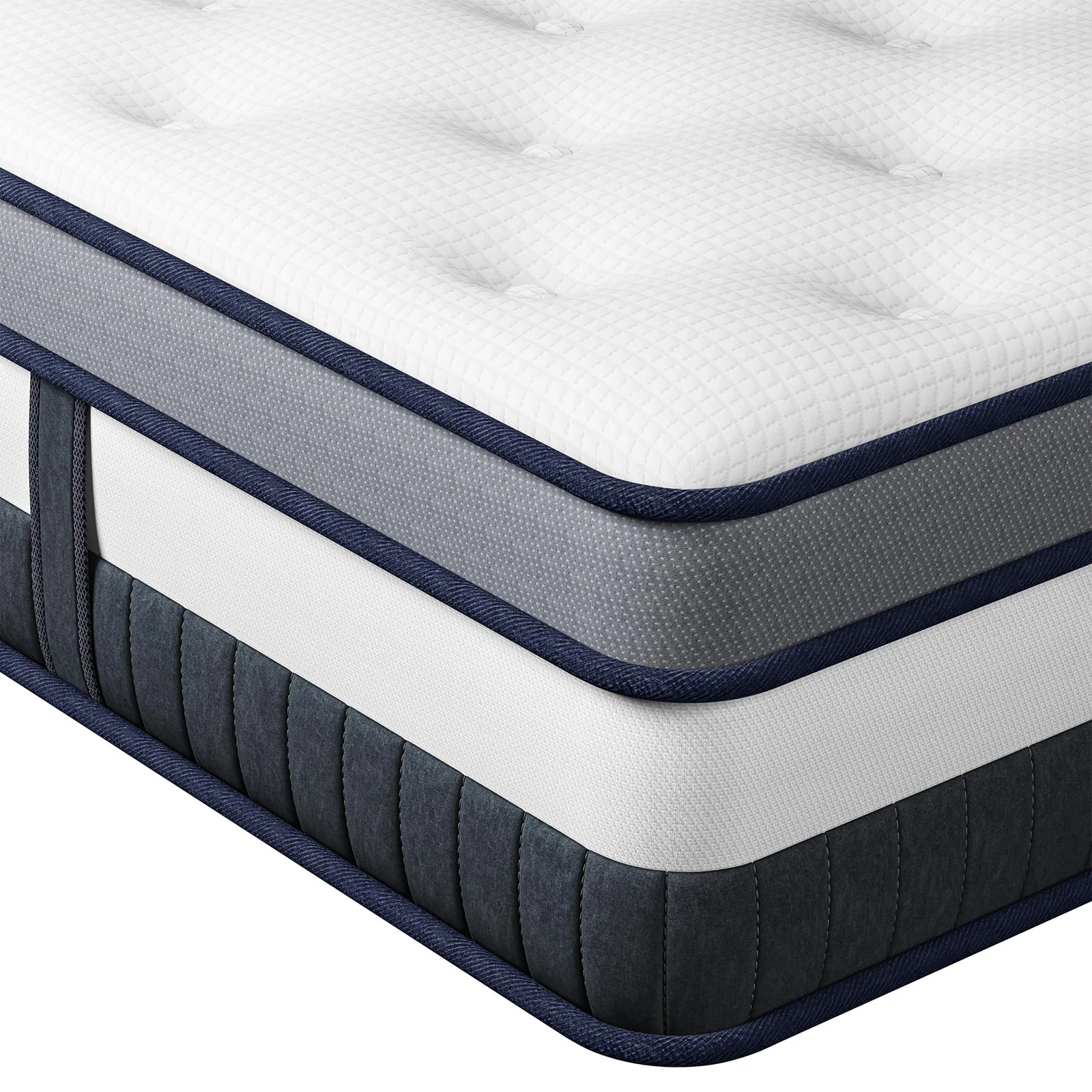 Vesgantti European Mattress 160x200 cm - 11 Inch Pocket Sprung Mattress with Breathable Foam and Individually Pocket Spring - Medium, Luxury Box Top Collection
