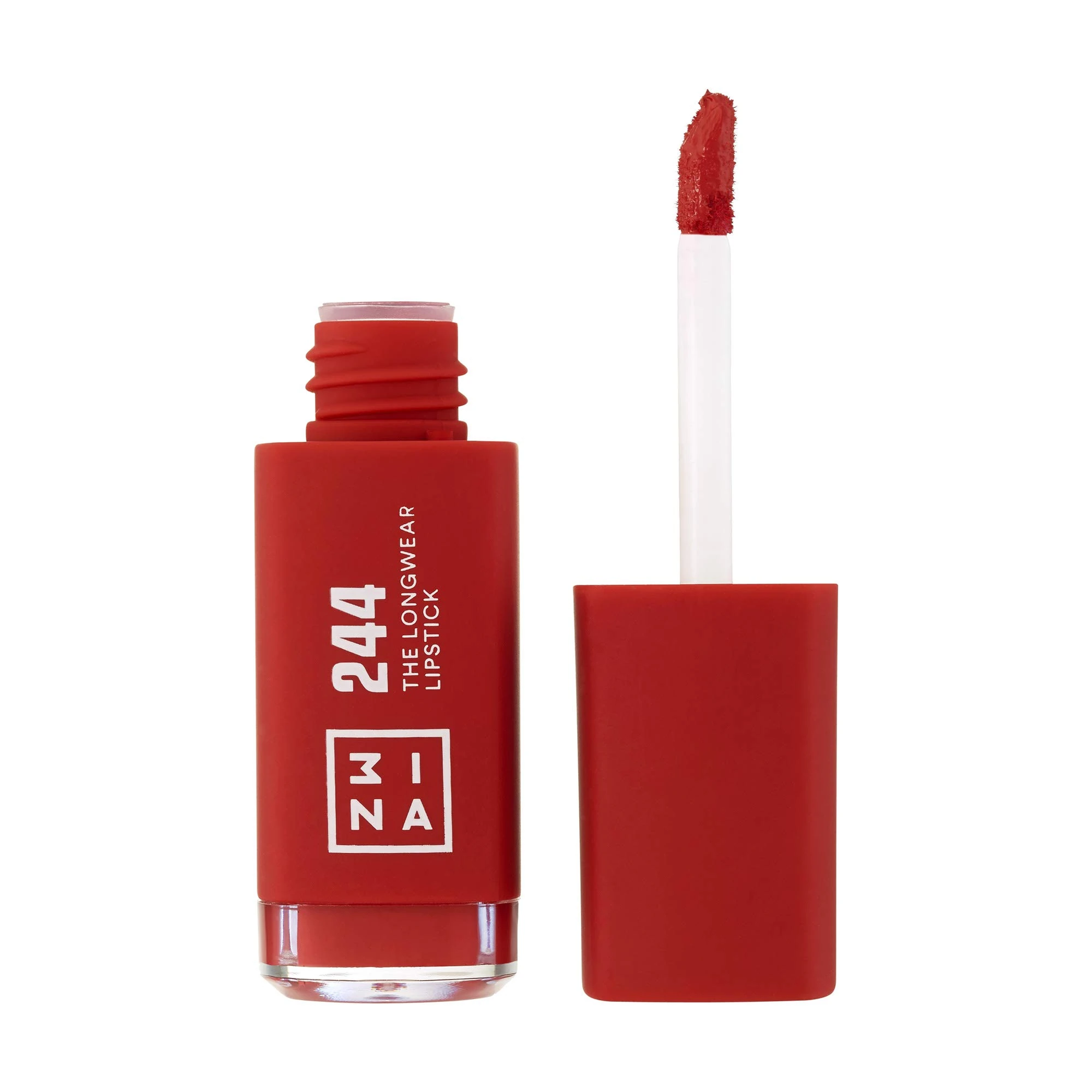 3INA MAKEUP - Vegan - The Longwear Lipstick 244 - Red - 8H Long Lasting Lipstick - Highly Pigmented - Fast Drying Formula - Wand Applicator - Liquid Lipstick Matte - Cruelty Free
