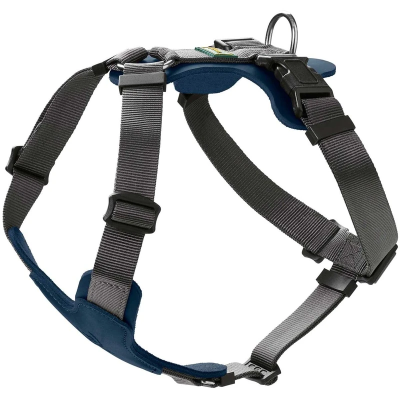Hunter AALBORG MIXED Dog Harness, M, Dark Blue/Grey, 56-81 cm