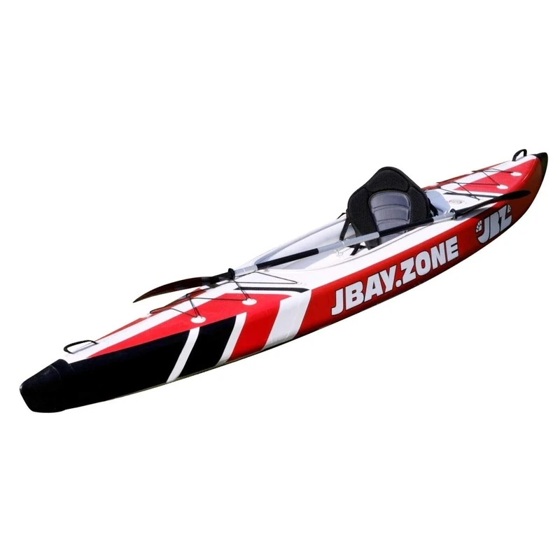 JBAY.Zone V-Shape Mono, Inflatable Single Seat Kayak for Newbies and Enthusiasts, Two Air Chambers, Drop-Stitch High Pressure, Pump, Double Paddle and Seat Included, Up to 159 kg, 385 x 81 cm