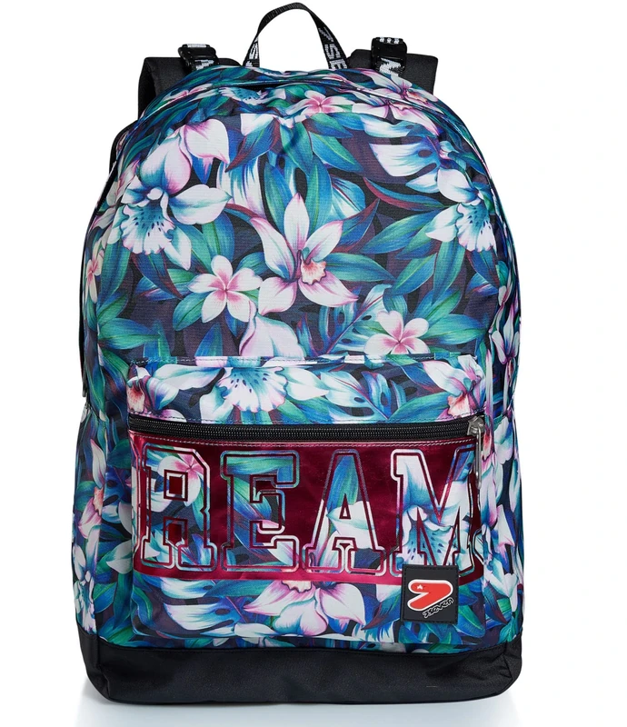 Seven The Double - Dreams Flowers, Unisex Reversible Backpack with Stereo Headphones - Kids, Blue, One Size