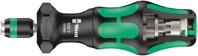 Wera 826 T Kraftform Turbo bit-Holding Screwdriver Handle with Rapidaptor Quick-Release Chuck, Black