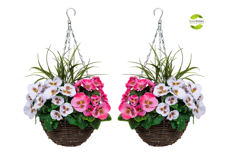 GreenBrokers Artificial Hanging Flowers and Decorative Grasses
