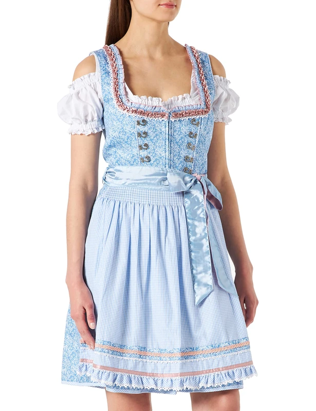 Stockerpoint Women's Dirndl ESMA Special Occasion Dress Not Applicable, Light Blue, 38