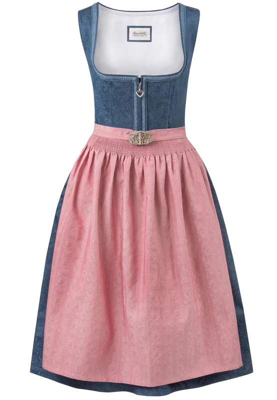 Stockerpoint Women's Dirndl Roseline Special Occasion Dress Not Applicable, Blue-Old Pink, 36