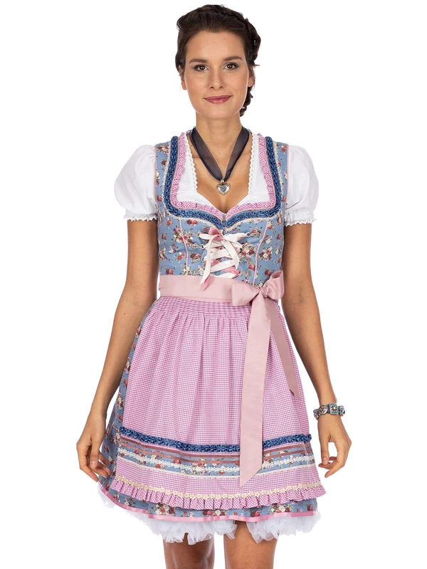 Stockerpoint Women's Dirndl Talita Special Occasion Dress, Smoky Blue Rose, 44
