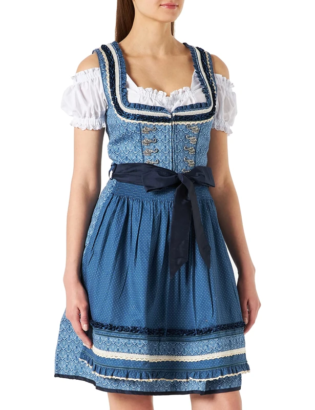 Stockerpoint Women's Dirndl Angelica Special Occasion Dress Not Applicable, Blue, 40