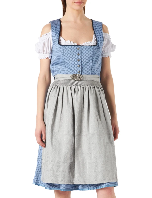 Stockerpoint Women's Dirndl INES Special Occasion Dress Not Applicable, Blue-Gray, 40