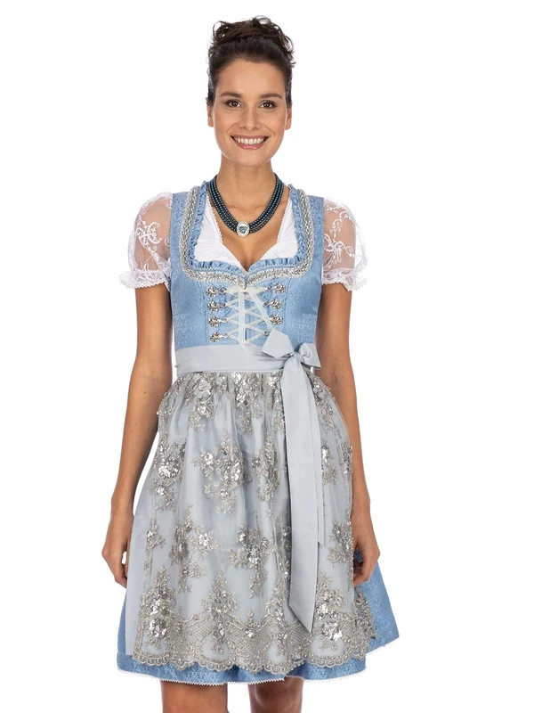 Stockerpoint Women's Dirndl Anastasia Special Occasion Dress Not Applicable, Light Blue-Silver, 38