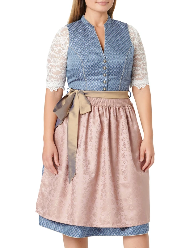 Stockerpoint Women's Dirndl Melinda Special Occasion Dress Not Applicable, Blue-Taupe, 42