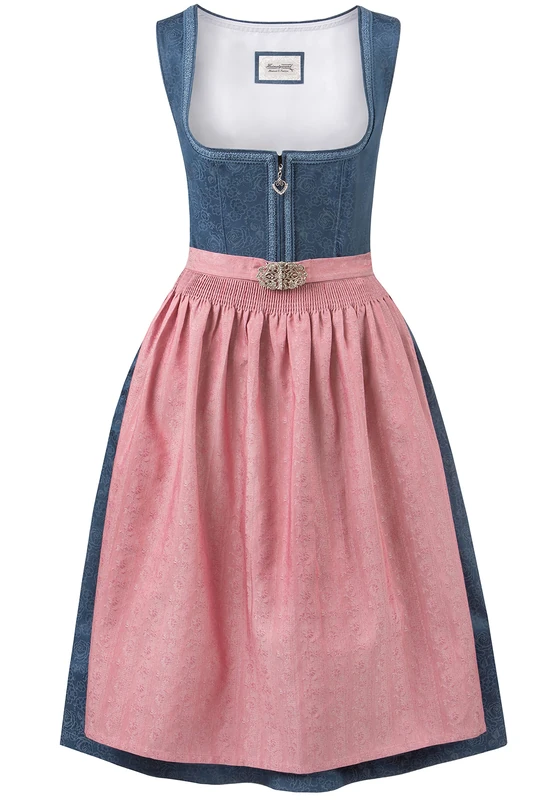 Stockerpoint Women's Dirndl Roseline Special Occasion Dress Not Applicable, Blue-Old Pink, 32