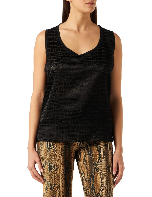 Just Cavalli Women's Canottiera Sweatshirt, 900S Black Variant, 42