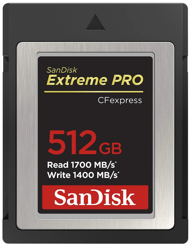 SanDisk 512GB Extreme PRO CFexpress Type B card RAW 4K video recording + RescuePro Deluxe up to 1700 MB/s