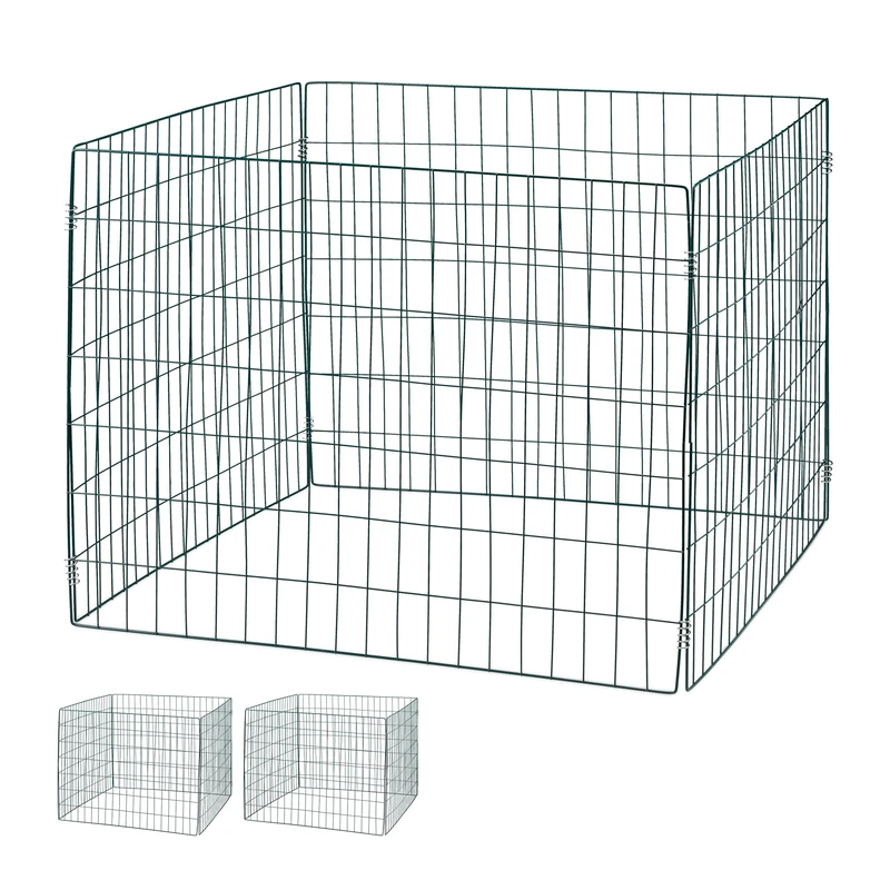 Relaxdays Mesh Compost Bin, Pack of 3, Organic Garden Waste Recycling, Large Leaf Composter, 560 L, Metal, Dark Green