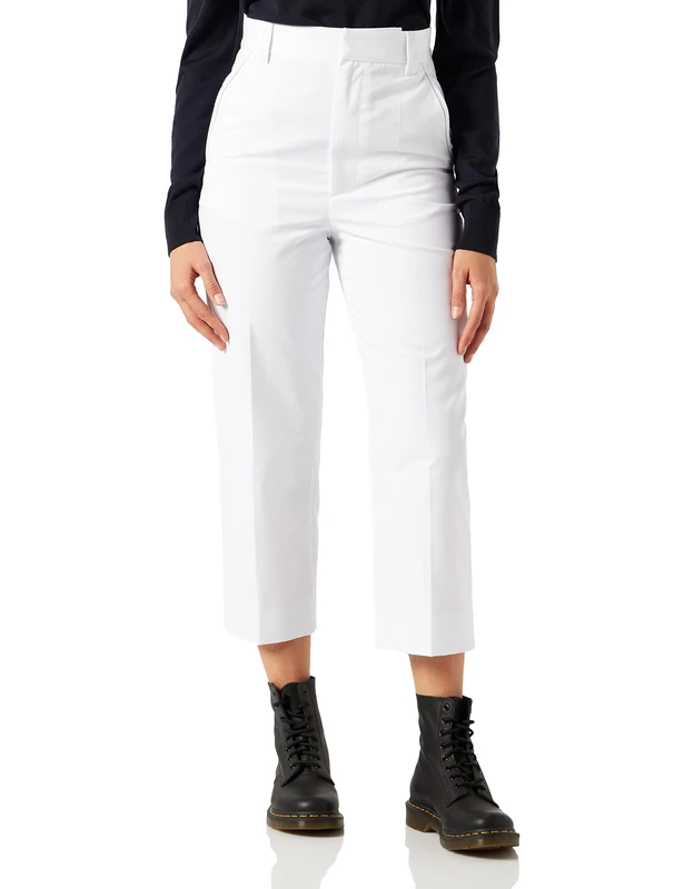 Just Cavalli Women's Pantalone Trousers, 100 Optical White, 48