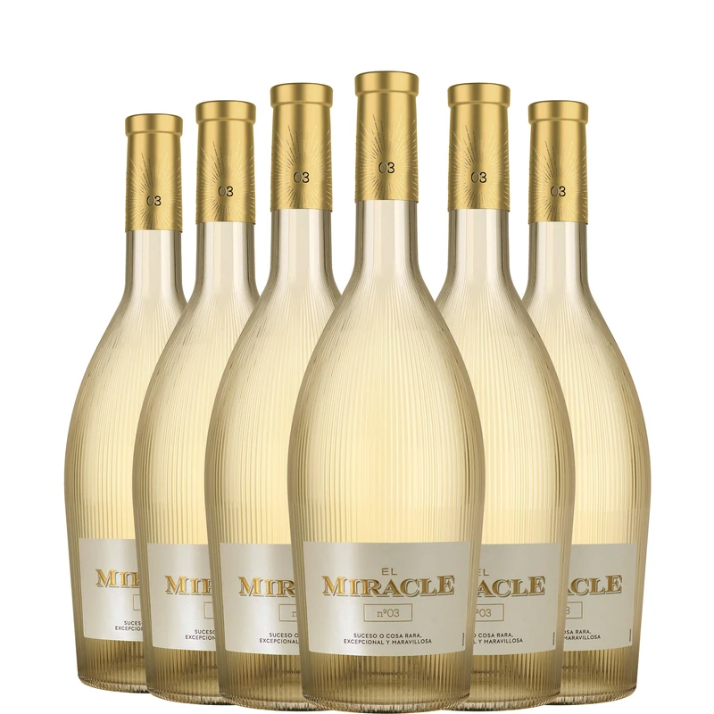 EL Miracle 1607-17324 NO3 Vino White 2019 6 Botellas for Adults, Built for Everyday use, White