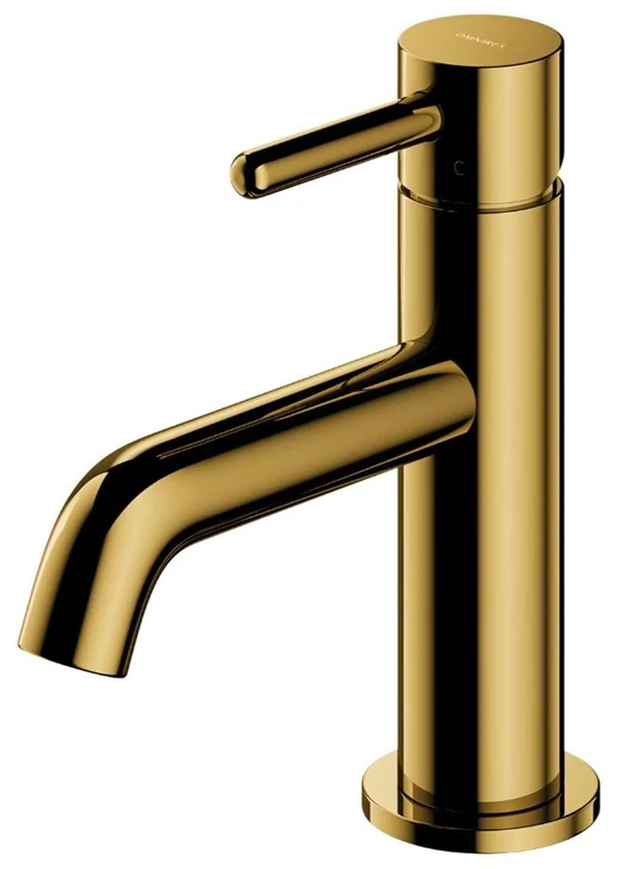Gold Coloured Brass Bathroom Basin Faucet Standing Mixer Tap Single Lever Tap