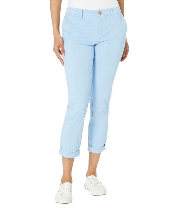 Tommy Hilfiger Women's Relaxed Fit Hampton Chino Pant (Standard and Plus Size), Breeze, 8
