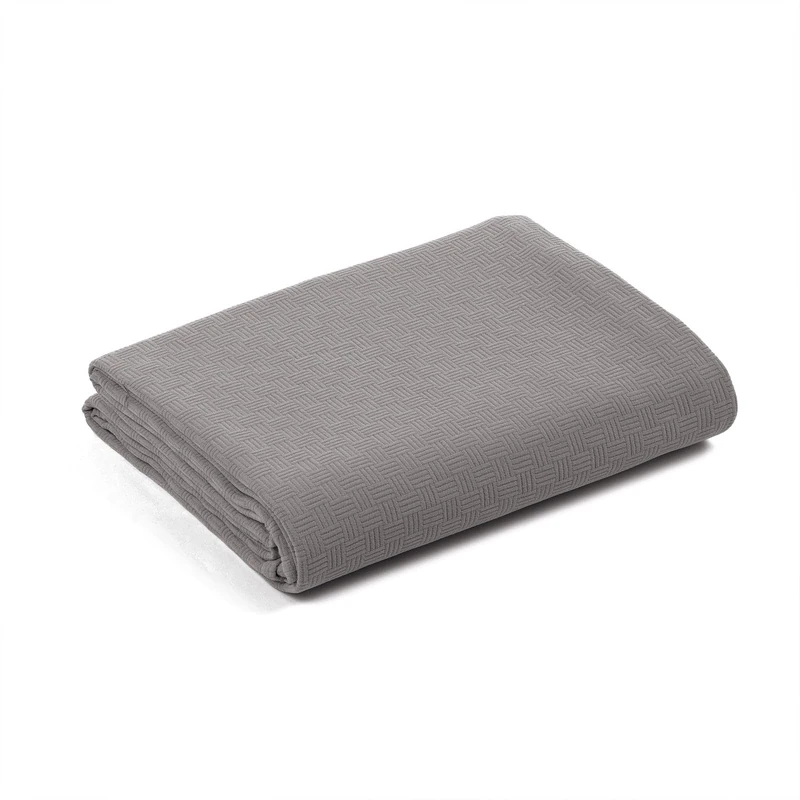 Caleffi - Bedspread-non-quilted Rodeo Solid Color Square and Half Anthracite - Image 1