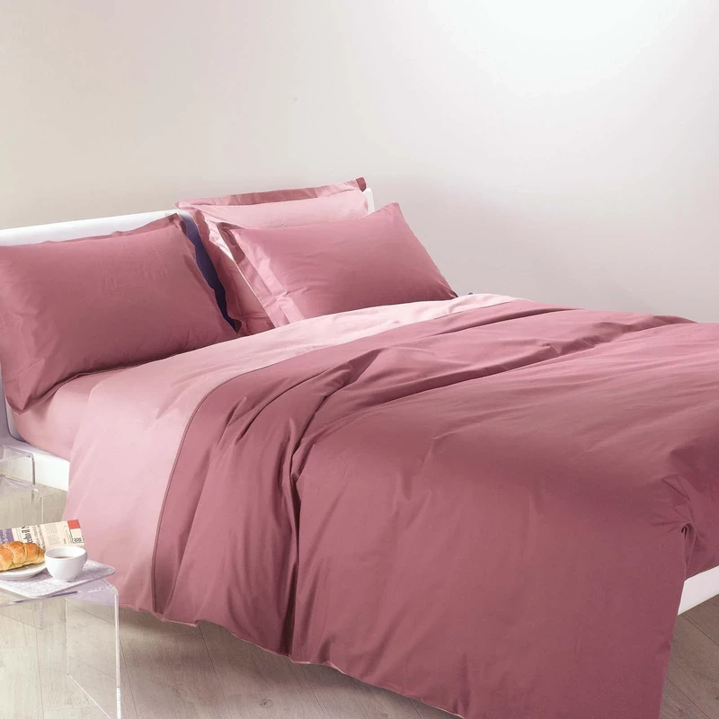 Caleffi Double Duvet Cover Bicolor Pink Cotton - 69652