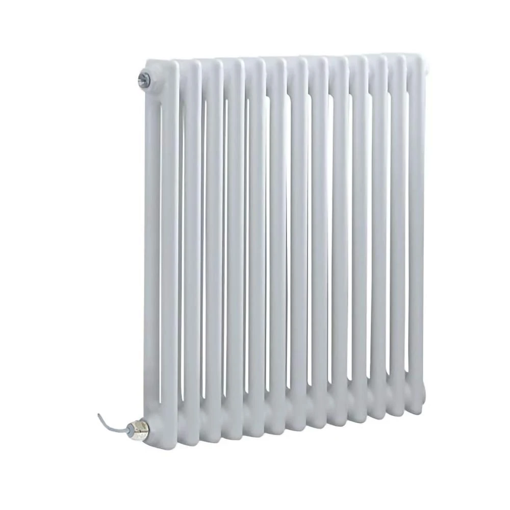 Milano Windsor 800W White Cast Iron Style Horizontal 2 Column Electric Radiator - 600mm x 605mm