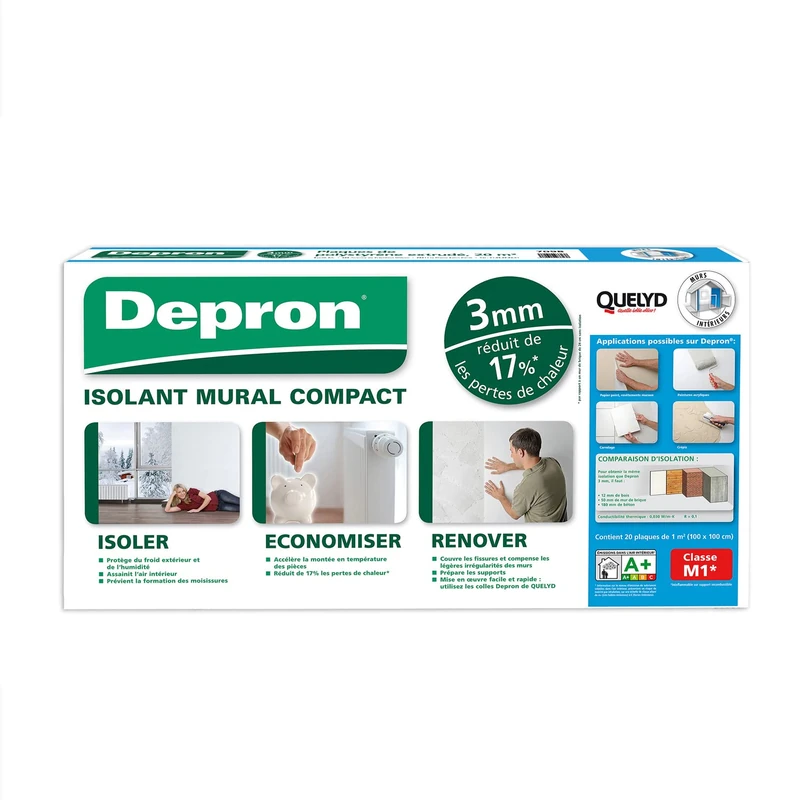 Quelyd depron Sheets G3 – Thickness 3 mm – Thermal Insulation – Interior Walls – Colour: White – 20 Sheets of 1 m² (100 x 100 cm)